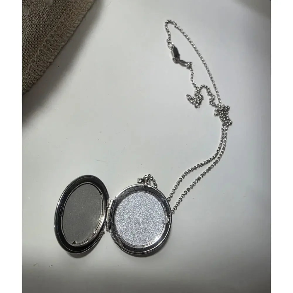Silver Tone Full Hunter Pocket Watch Roman Numerals Analog 12-Hour Dial Chain